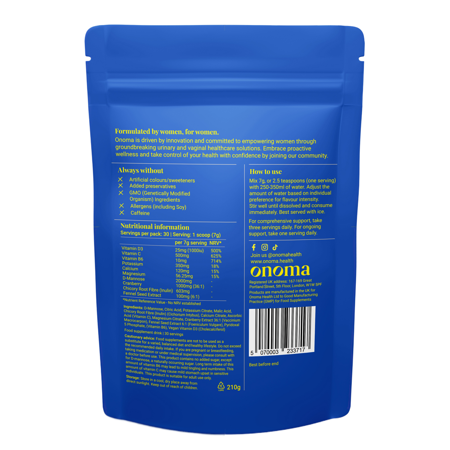 Onoma Health Tract Tonic - Urinary Tract & Bladder Wellness Support